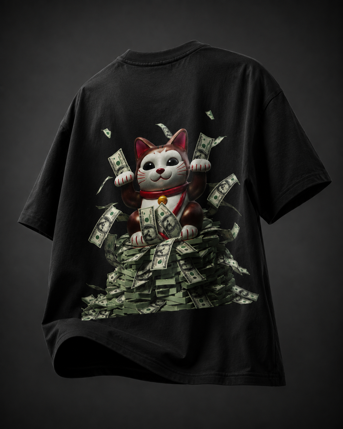 SIVO LUCKY CAT OVERSIZED TEE 200 GSM oversized graphic T-shirt thumbnail 5