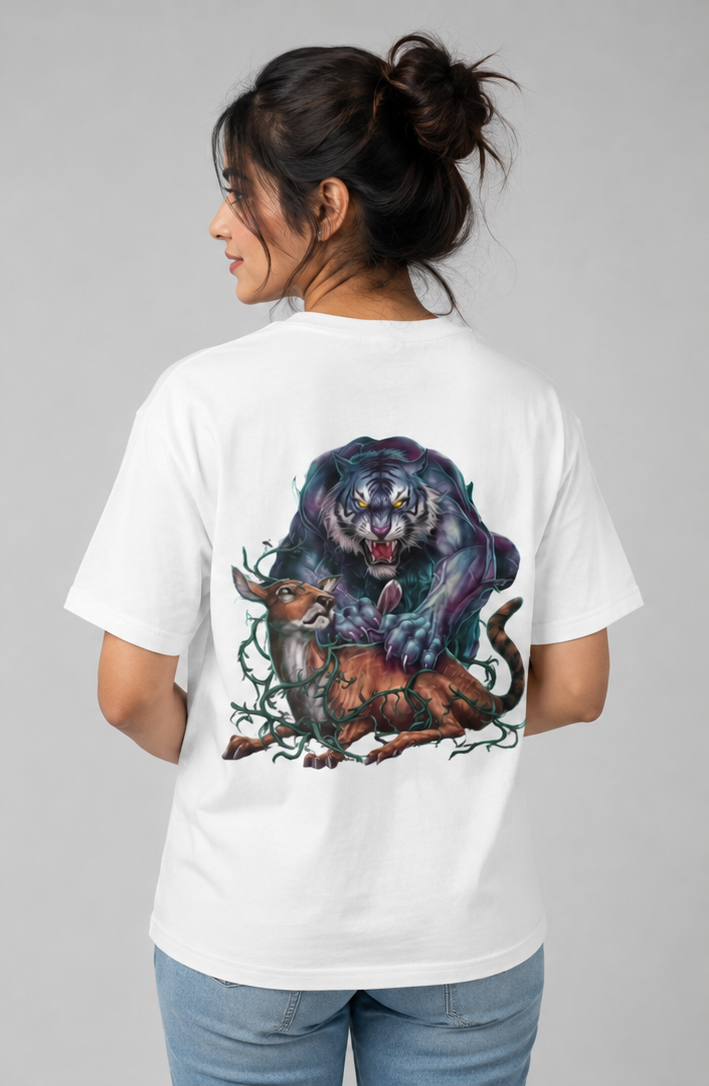 SIVO TIGER & PREY GRAPHIC TEE 200 GSM oversized graphic T-shirt thumbnail 4